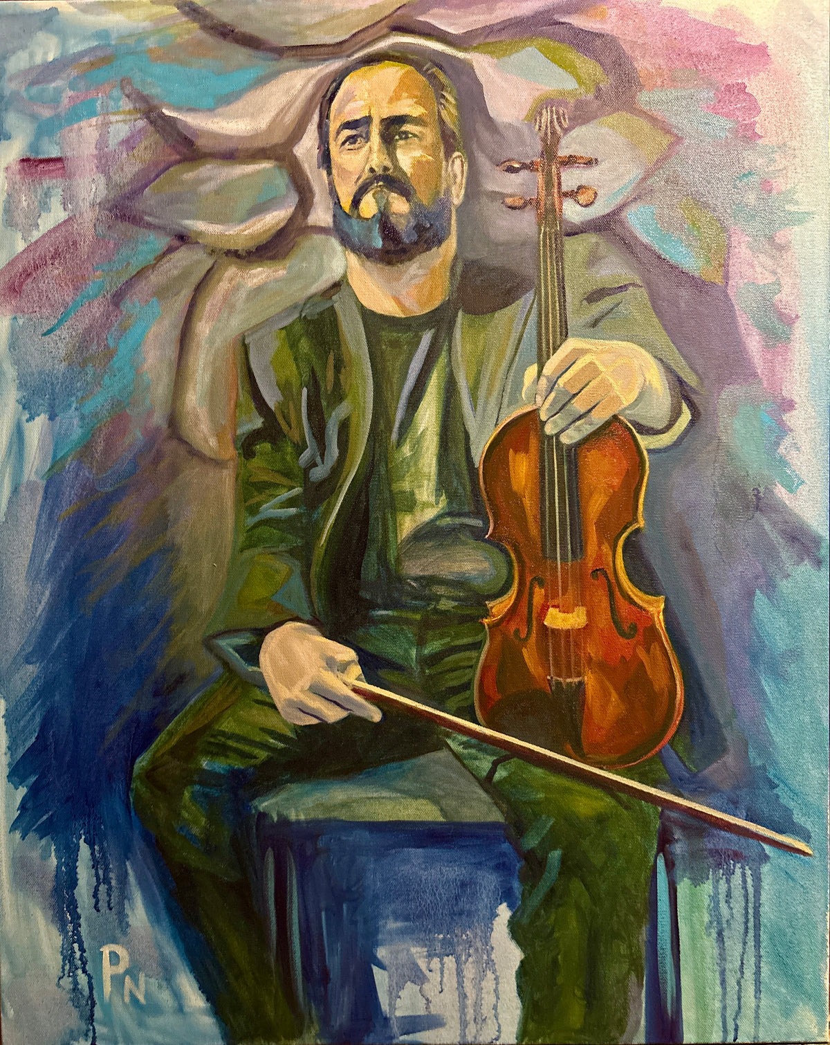 Martin, Associate Concertmaster OSO - Oil on stretched 36 x 24" gallery-wrapped canvas