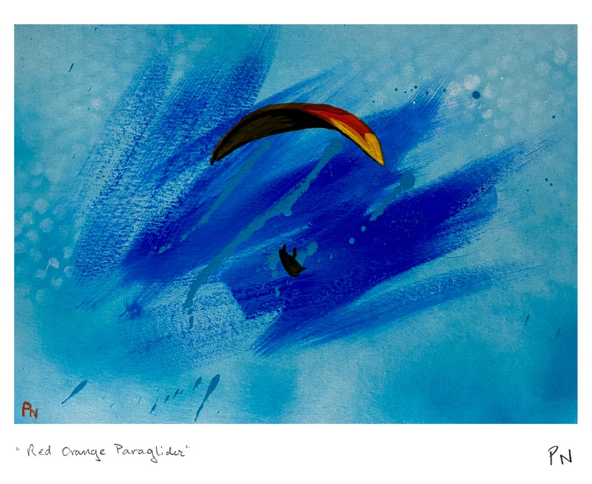 Red Orange Paraglider artwork
