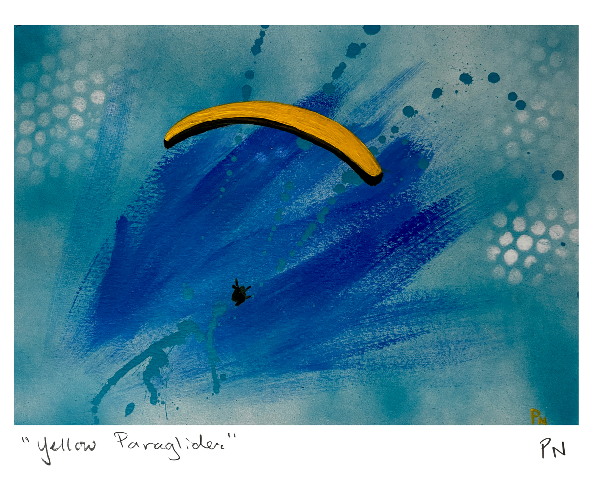 Yellow Paraglider 11 x 9" print